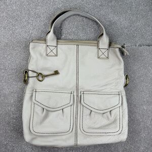 Fossil Leather Bag Crossbody Strap Top Handles Tote Long Vintage